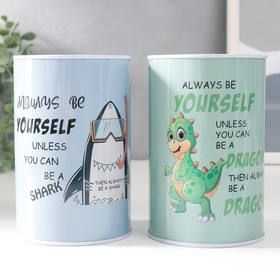 Копилка металл "Динозавр/Акула" МИКС 8х8х12,5 см в Донецке