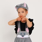 Карнавальный костюм Кошечка серая с мордочкой,сарафан,головной убор с ушками,плюш,р-р32,р122 - фото 802064197