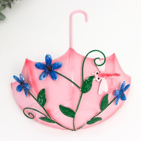 Сувенир металл ′Зонтик с цветами и стрекозой′ розовый 9,5х19,5х25,5 см в Донецке