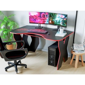 Компьютерный стол КЛ №9.0  1400х890х750 Черный / Красный