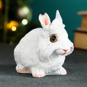 Садовая фигура "Пушистый кролик" белый, 13х8х11см