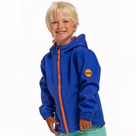 Куртка детская SOFTSHELL, цвет синий/оранжевый, рост 140 см