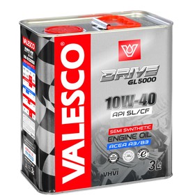 Масло полусинтетическое VALESCO DRIVE GL 5000 10W-40 API SL/CF, 3 л 9209883