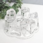 Подсвечник стекло на 1 свечу "Пять сердец" прозрачный 5,3х11х11 см - фото 802162449