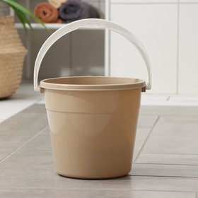 Ведро круглое, 5 л, d=22 см, h=19,5 см, цвет бежевый