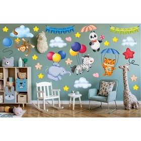 Интерьерная наклейка "Зверята" 30х50 см