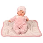 Кукла озвученная «Бимба», на розовом одеяле, 37 см, плачущая, мягконабивная - фото 8223287