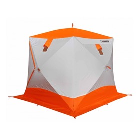 Палатка "Пингвин" Призма премиум STRONG, однослойная, 225х215 см, зимняя, материал В95Т1-9 мм, бело-оранжевый