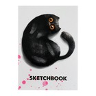 Скетчбук А5, 48 листов на клею "Чёрный кот", обложка мелованный картон, блок 70 г/м² - фото 6939191