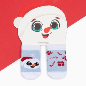 Набор новогодних носков Крошка Я «Снеговик», 2 пары, 10-12 см