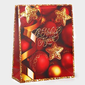 Пакет ламинированный XL «Новогодние звезды», 40 × 49 × 15 см