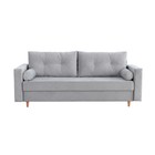 Прямой диван «Киото», механизм еврокнижка, велюр, цвет серый - фото 7488168