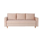 Прямой диван «Ванкувер», механизм еврокнижка, велюр, цвет бежевый - фото 7946250