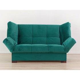 Прямой диван «Джакарта», механизм клик-кляк, велюр, цвет зелёный