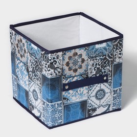 Короб для хранения Доляна «Мозаика», 25×25×25 см, цвет синий