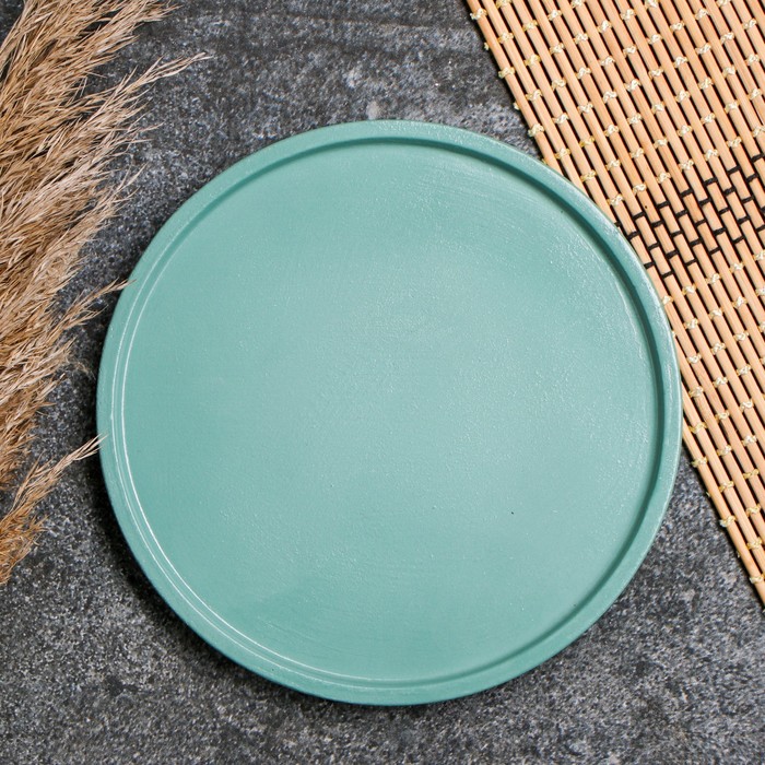 Подставка для мелочей "Тарелка" серо-зеленая, 16х1см - фото 4448292