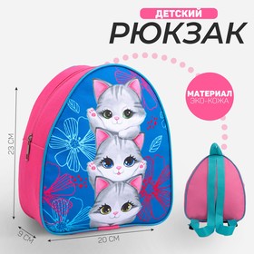 Рюкзак детский «Котята», 23×20,5 см, отдел на молнии