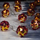 Гирлянда «Нить» 4.5 м с насадками «Цветочные шары», IP20, прозрачная нить, 15 LED, свечение красное, 220 В 7867296