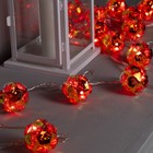 Гирлянда «Нить» 4.5 м с насадками «Цветочные шары», IP20, прозрачная нить, 15 LED, свечение красное, 220 В 7867296