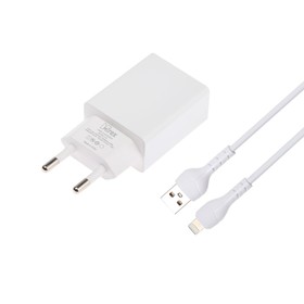 Сетевое зарядное устройство Mirex U16i, USB, 2.4 А, кабель Lightning, 1 м, белое