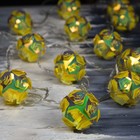 Гирлянда «Нить» 4.5 м с насадками «Цветочные шары», IP20, прозрачная нить, 15 LED, свечение тёплое белое, 220 В 7867297