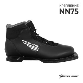 Ботинки лыжные Winter Star classic, NN75, искусственная кожа, цвет чёрный, лого белый, размер 36