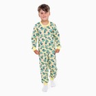 Пижама для мальчика, цвет жёлтый/кактусы, рост 116 см - фото 6943286