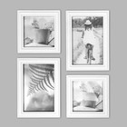 Фоторамка на 4 фото 10х10, 10х15 см "Классика" белая набор 4 шт 31,5х26 см - фото 725792724