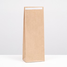 Пакет крафт бумажный фасовочный, прямоугольное дно, с клеевой лентой 12 х 8 х 33 см