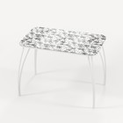 Обеденный стол Stalker, 1030 × 640 × 750 мм, ножки белые F1, фотопечать цветочный сатин - фото 8078267