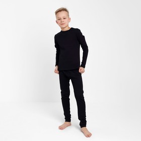 Термобелье для мальчика (лонгслив, легинсы) цвет чёрный, рост 152