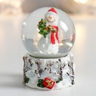 Стеклянный шар "Снеговик в шарфике с ёлочкой" 4,5х4,5х6,5 см - фото 107723124