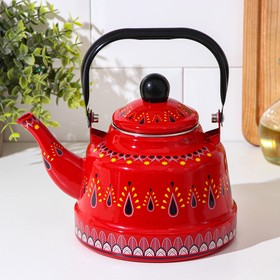 Чайник эмалированный «Валенсия», 1,7 л, 21×16×21 см, индукция, цвет красный
