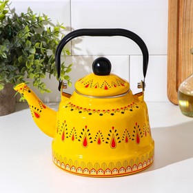 Чайник эмалированный «Валенсия», 1,7 л, 21×16×21 см, индукция, цвет жёлтый
