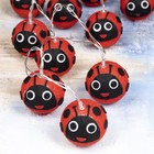 Гирлянда «Нить» 2 м с насадками «Божья коровка», IP20, прозрачная нить, 10 LED, свечение тёплое белое, AAх2 7989818