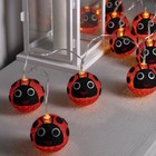 Гирлянда «Нить» 2 м с насадками «Божья коровка», IP20, прозрачная нить, 10 LED, свечение тёплое белое, AAх2 7989818