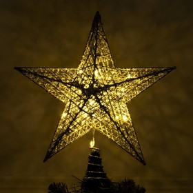 {{photo.Alt || photo.Description || 'Светодиодная верхушка на ёлку «Звезда серебристая» 25 см, 20 LED, батарейки CR2032х2, свечение тёплое белое'}}