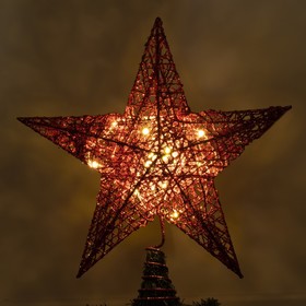 {{photo.Alt || photo.Description || 'Светодиодная верхушка на ёлку «Звезда красная» 25 см, 20 LED, батарейки CR2032х2, свечение тёплое белое'}}