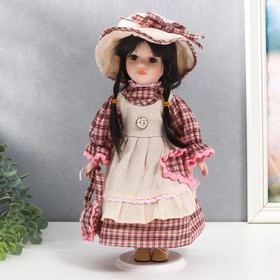Кукла коллекционная керамика "Олеся в платье и шляпке в клетку" 30 см в Донецке