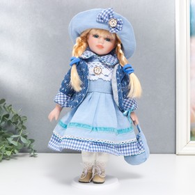 Кукла коллекционная керамика "Валя в голубом платье и свитере" 30 см в Донецке