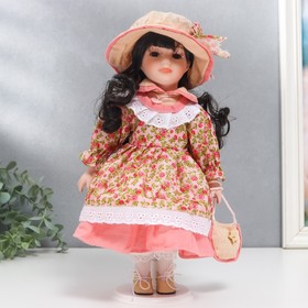 Кукла коллекционная керамика "Тася в розовом платье с розочками" 30 см в Донецке