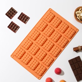 Форма для шоколада Доляна «Вафли», 17×30×1 см, 20 ячеек, цвет МИКС