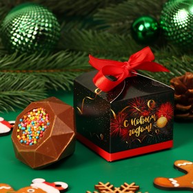 Шоколадная бомбочка с маршмеллоу "Яркого Нового года", молочный шоколад, 38 г