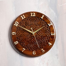 Часы ручной работы "Орнамент", 30 см, массив, Армения