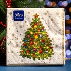 Салфетки бумажные Перышко Prestige 33х33  "Новогоднее чудо" 3сл 20л. - фото 802278765