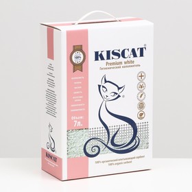 Наполнитель полигелевый Kiscat Premium White, 7 л