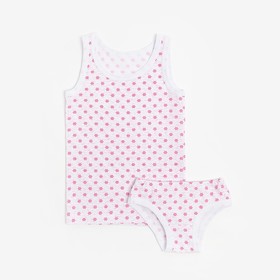 Комплект для девочки (майка/трусы), цвет светло-серый/розовый, рост 86-92 см