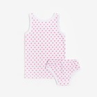 Комплект для девочки (майка/трусы), цвет светло-серый/розовый, рост 86-92 см - фото 802280474