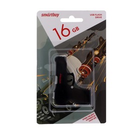 Флешка Smartbuy Wild series, 16 Гб, USB2.0, "Пистолет", чт до 25 Мб/с, зап до 15 Мб/с