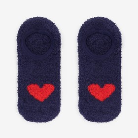 Носки нескользящие, цвет синий/сердечко, размер 36-39